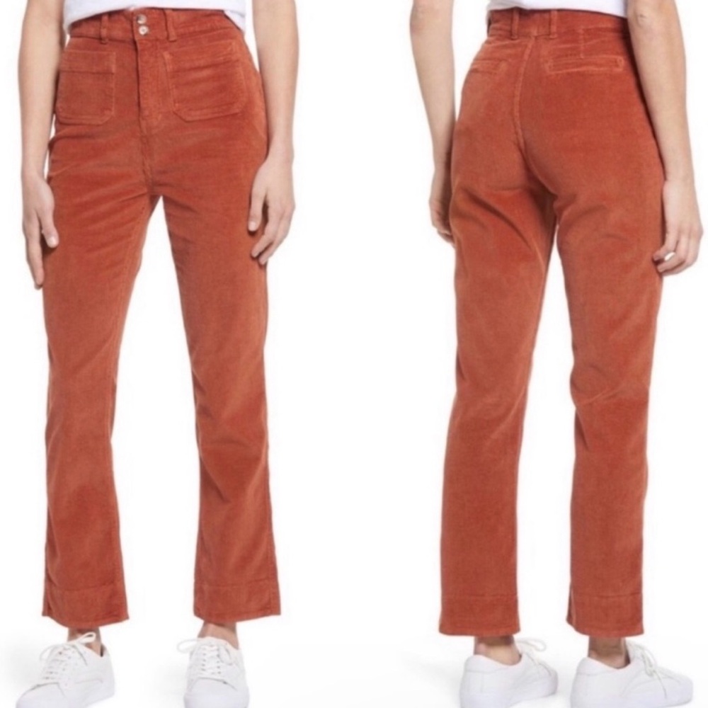 Faherty Portland Flare Corduroy Pants Burnt Orange Organic sz 28